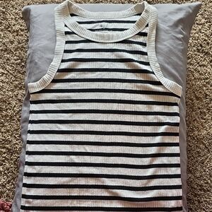 GAP Kids Black and White Striped Tank Top